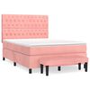 vidaXL Cama box spring con colch&oacute;n terciopelo rosa 140x190 cm