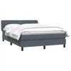 vidaXL Cama box spring con colch&oacute;n terciopelo gris oscuro 140x220 cm
