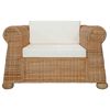 vidaXL Sill&oacute;n con cojines rat&aacute;n natural