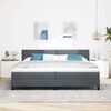 vidaXL Cama Box Spring LED con LED Gris oscuro 200 x 200 cm Terciopelo