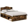 vidaXL Estructura de cama con cabecera Roble ahumado 120 x 190 cm