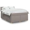 vidaXL Cama box spring con colch&oacute;n tela gris taupe 140x190 cm