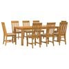 vidaXL Conjunto de comedor 9 uds. Beige Madera de Roble S&oacute;lido