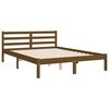 vidaXL Estructura cama y cabecero madera maciza marr&oacute;n miel 140x190 cm