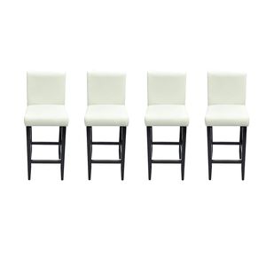 vidaXL Taburetes de cocina 4 unidades cuero artificial blanco