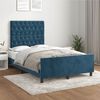 vidaXL Estructura de cama sin colch&oacute;n terciopelo azul oscuro 120x190cm