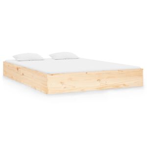 vidaXL Estructura de cama sin colch&oacute;n madera maciza 140x190 cm