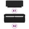 vidaXL Conjunto de mueble de TV 3 pcs Negro 300 x 35 x 40 cm