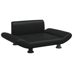 vidaXL Cama para perros de cuero sint&eacute;tico negra 70x45x28 cm