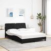 vidaXL Estructura de cama sin colch&oacute;n tela negro 140x190 cm
