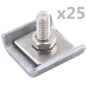 vidaXL Conector de enrejado 25 sets plateado