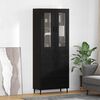 vidaXL Aparador alto con caj&oacute;n 2 pcs Roble Negro Madera de ingenier&iacute;a