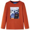 Camiseta infantil de manga larga color teja claro 140