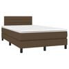 vidaXL Cama box spring con colch&oacute;n tela marr&oacute;n oscuro 120x190 cm