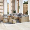 vidaXL Conjunto de sof&aacute; de jard&iacute;n con coj&iacute;n 12 pcs Beige y Gris Claro