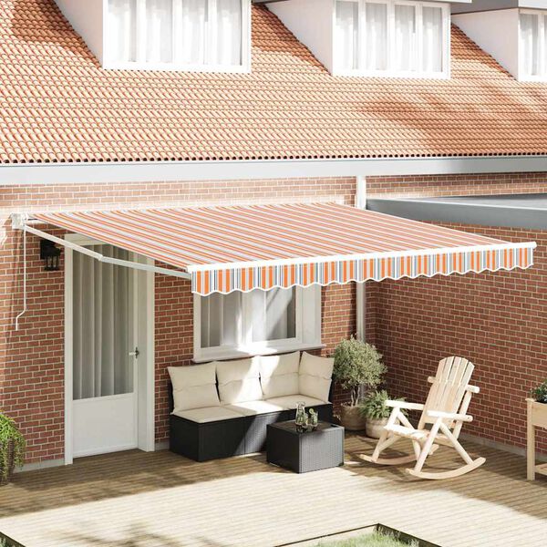 vidaXL Toldo Retr&aacute;ctil Multicolor 400 x 300 cm Poli&eacute;ster y Aluminio