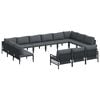 vidaXL Conjunto de sof&aacute;s de jard&iacute;n 13 uds. Negro Acero