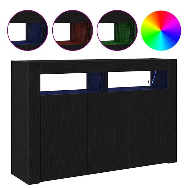 vidaXL Aparador Roble Negro 116 x 30 x 75 cm Madera de ingeniería