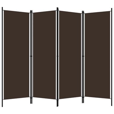 vidaXL Biombo divisor de 4 paneles marrón 200x180 cm