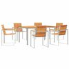 vidaXL Conjunto de Comedor de Jardín 7 pcs Madera de Acacia Sólida