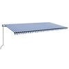 vidaXL Toldo retr&aacute;ctil Azul y Blanco 600 x 350 cm Poli&eacute;ster