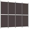vidaXL Biombo divisor de 4 paneles de tela marr&oacute;n 200x220 cm