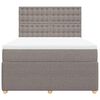 vidaXL Cama box spring con colch&oacute;n tela gris taupe 140x200 cm