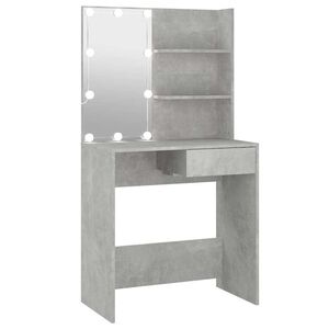 vidaXL Tocador con LED color gris hormig&oacute;n 74,5x40x141 cm