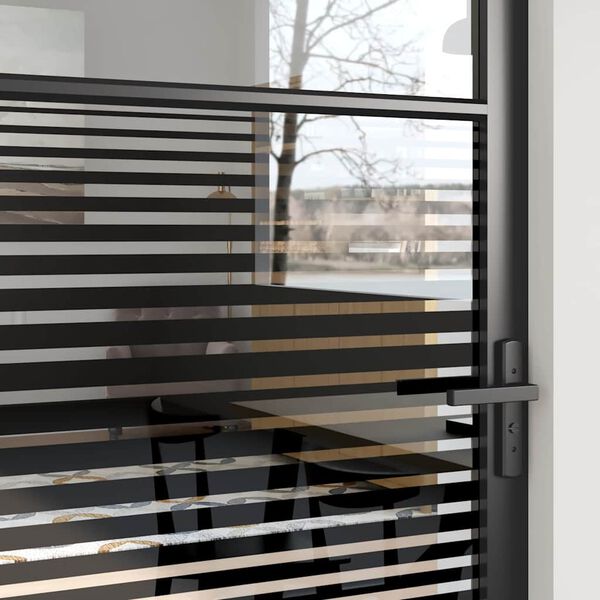 vidaXL Puerta Interior Negro 93 x 201.5 cm Vidrio templado y aluminio