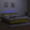 vidaXL Cama box spring colch&oacute;n y luces LED tela verde 180x200 cm