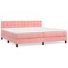 vidaXL Cama box spring con colch&oacute;n terciopelo rosa 200x200 cm