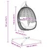vidaXL Silla huevo colgante Manual Antracita y gris 104 x 100 x 191 cm