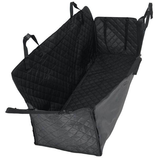 vidaXL Funda para asiento de coche para perros negro 137x46x50 cm