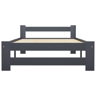 vidaXL Estructura de cama madera maciza de pino gris oscuro 100x200 cm