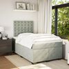 vidaXL Cama box spring con colchón terciopelo gris claro 120x200 cm