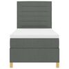 vidaXL Cama Box Spring LED con colch&oacute;n Gris oscuro 90 x 200 cm tela