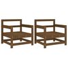 vidaXL Sillones de jard&iacute;n 2 unidades madera maciza pino marr&oacute;n miel