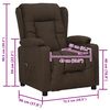 vidaXL Sill&oacute;n elevable tela marr&oacute;n oscuro