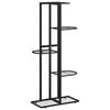 vidaXL Soporte de flores de 5 estantes de metal negro 43x22x98 cm