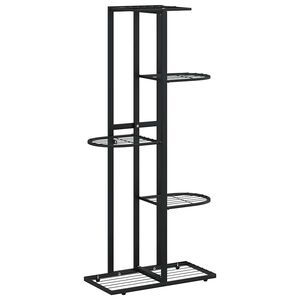 vidaXL Soporte de flores de 5 estantes de metal negro 43x22x98 cm