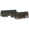 vidaXL Conjunto de sof&aacute;s de jard&iacute;n 11 uds. Gris y Gris Oscuro