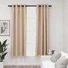 vidaXL Cortinas opacas con ojales look de lino 2 pzas beige 140x175 cm