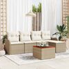 vidaXL Conjunto de sof&aacute; de jard&iacute;n 6 pcs Beige y blanco