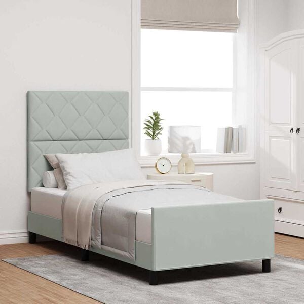 vidaXL Cama tipo Box Spring Gris claro 90 x 190 cm Terciopelo