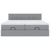vidaXL Estructura de cama otomana colchones tela gris claro 160x200cm