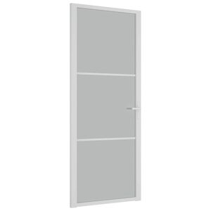 vidaXL Puerta interior de vidrio y aluminio blanco mate 83x201,5 cm