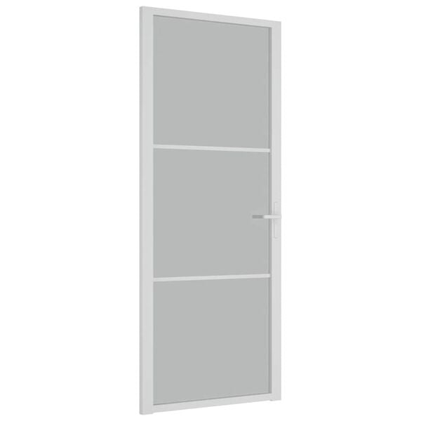 vidaXL Puerta interior de vidrio y aluminio blanco mate 83x201,5 cm