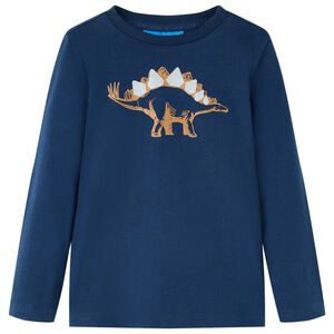 Camiseta infantil de manga larga azul marino 104