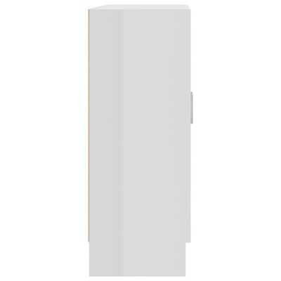 vidaXL Armario de libros contrachapada blanco brillo 82,5x30,5x80 cm
