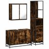 vidaXL Set de muebles ba&ntilde;o 3 pzas madera contrachapada roble ahumado